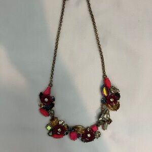 J. Crew Pink and Gold Cluster Necklace